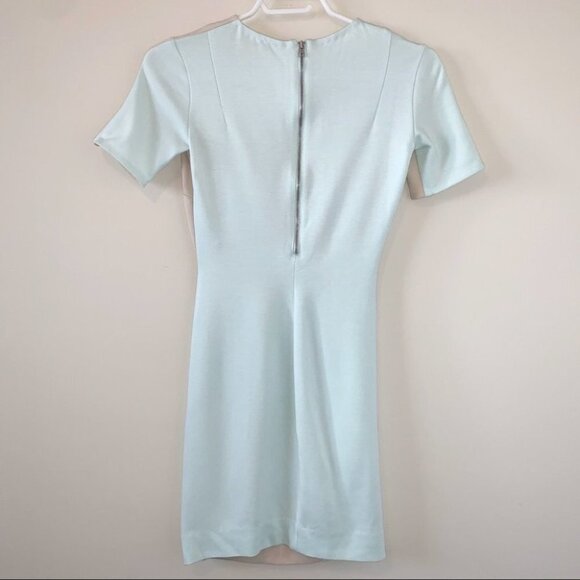 Aritzia Wilfred Mignonne Mini Dress Bodycon Short Sleeve Taupe Colorblock XS - Picture 12 of 12